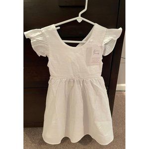 4T White linen Boutique Dress